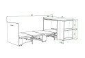 Зображення 4 - Ліжко-трансформер Knap Knap Sirim / Сірім-C1 (4 в 1) 80х200 см зі столом та полицями, дуб сонома
