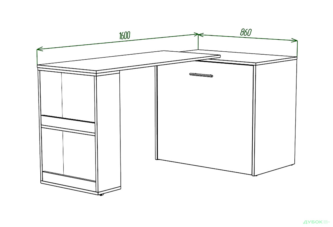 Зображення 6 - Ліжко-трансформер Knap Knap Sirim / Сірім-C1 (4 в 1) 80х200 см зі столом та полицями, дуб сонома