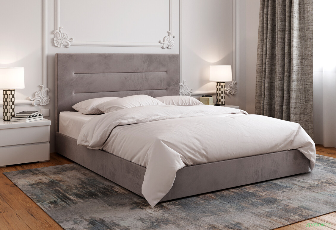 Зображення 2 - Ліжко-подіум Vika Горизонт 140х200 см підйомне, матрац жакард, незалежний блок, сірий