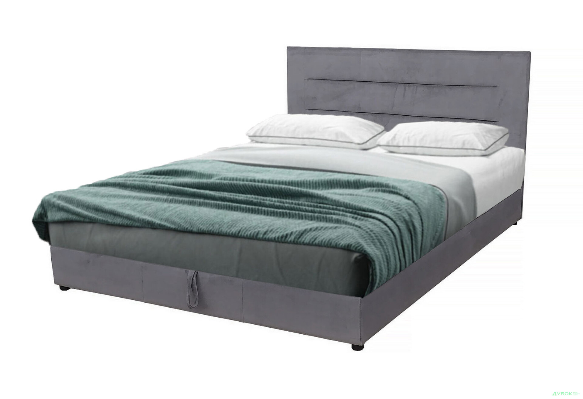 Фото 1 - Ліжко-подіум Vika Горизонт 140х200 см підйомне, матрац жакард, незалежний блок, сірий