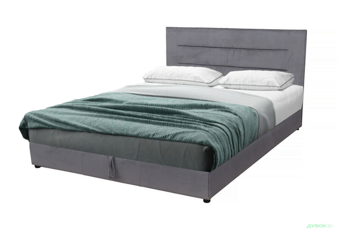 Ліжко-подіум Vika Горизонт 140х200 см підйомне, матрац жакард, незалежний блок, сірий