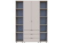 Фото 4 - Шкаф Doros Гелар 2 ДСП 2-дверная с 3 ящиками и 2 этажерками 154 см Кашемир