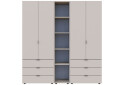 Зображення 5 - Шафа Doros Гелар 2+2 ДСП 4-дверна з 6 шухлядами та етажеркою 193 см Кашемір