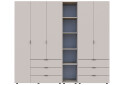 Зображення 5 - Шафа Doros Гелар ДСП 2- та 3-дверна з шухлядами та етажеркою 232 см Кашемір