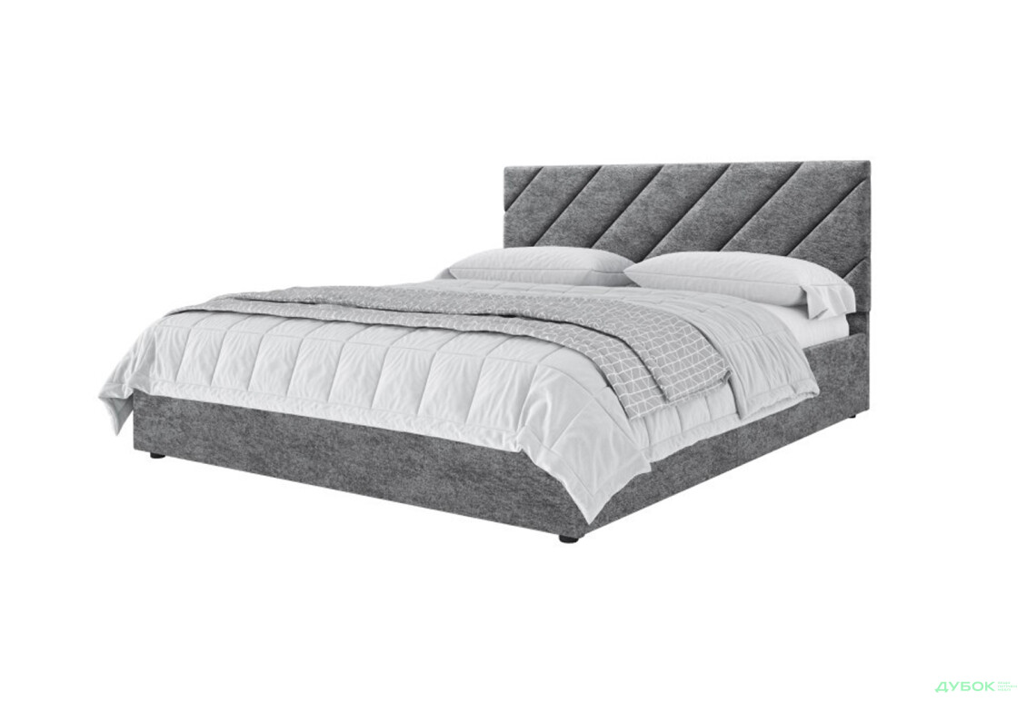 Ліжко-подіум Matroluxe Наомі / Naomi 160x200 см темно-сіре + матрац Азалія