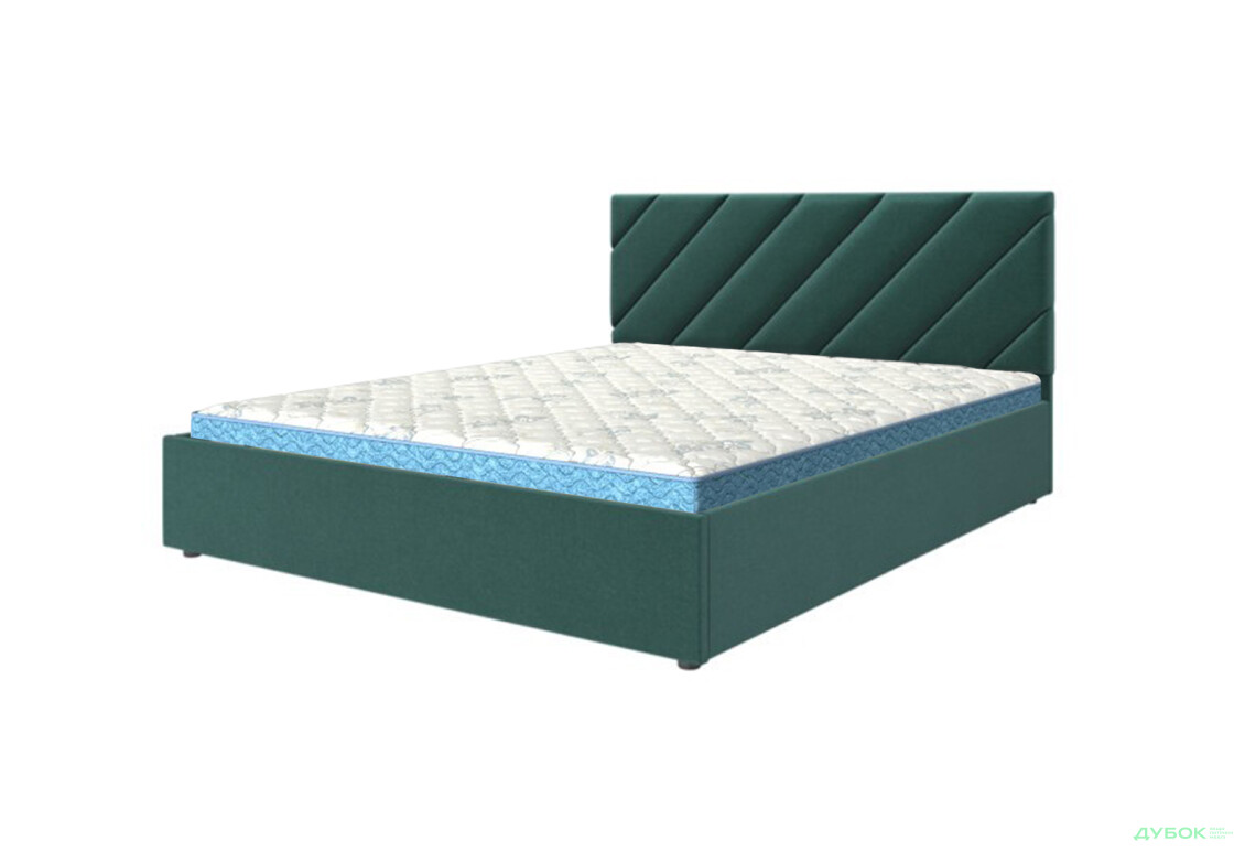 Ліжко-подіум Matroluxe Наомі / Naomi 160x200 см смарагдове + матрац Азалія