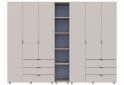 Зображення 2 - Шафа Doros Гелар ДСП дві 3-дверні з шухлядами та етажеркою 271 см Кашемір