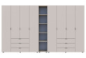 Зображення 2 - Шафа Doros Гелар ДСП 4+4-дверна з шухлядами та етажеркою 348 см Кашемір