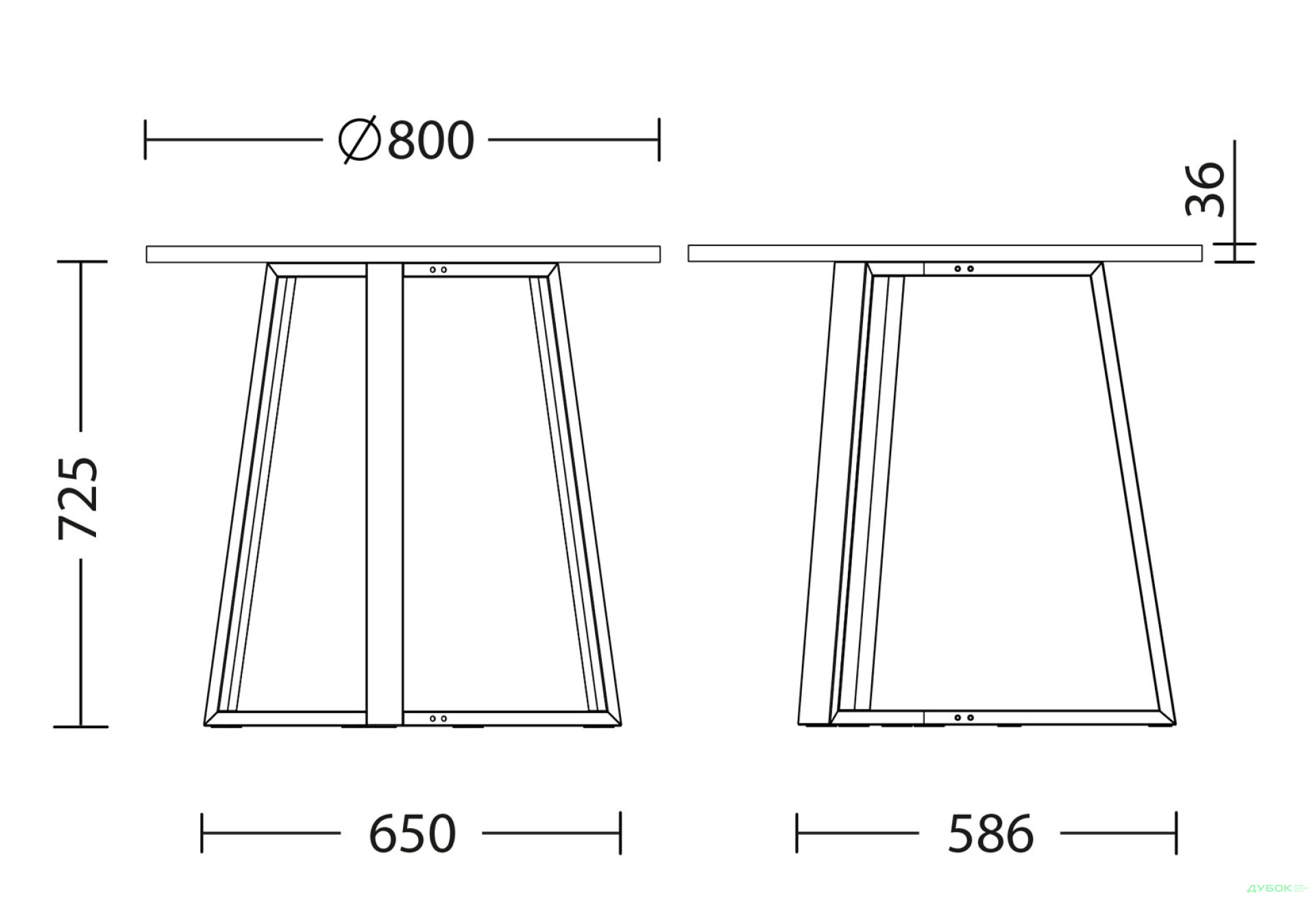 Фото 3 - Стол обеденный Новый Стиль Calipso black (36) D800 80x80 см, белый