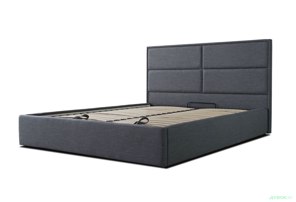 Ліжко Eurosof Клео 160х200 см з нішею та металопідйомником, темно-сірий