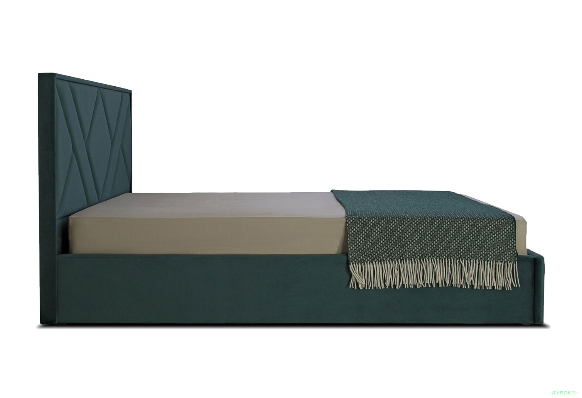 Зображення 3 - Ліжко Eurosof Олівія 160х200 см з нішею та металопідйомником, смарагдовий