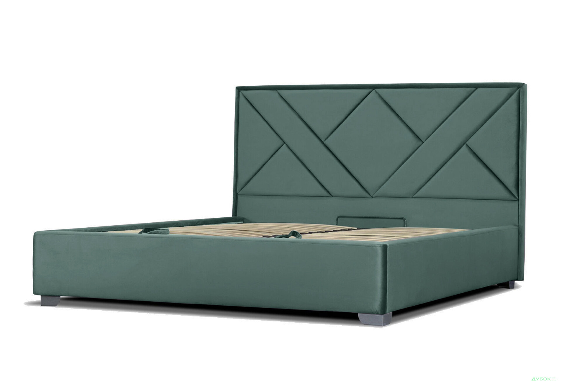 Зображення 1 - Ліжко Eurosof Олівія 160х200 см з нішею та металопідйомником, смарагдовий