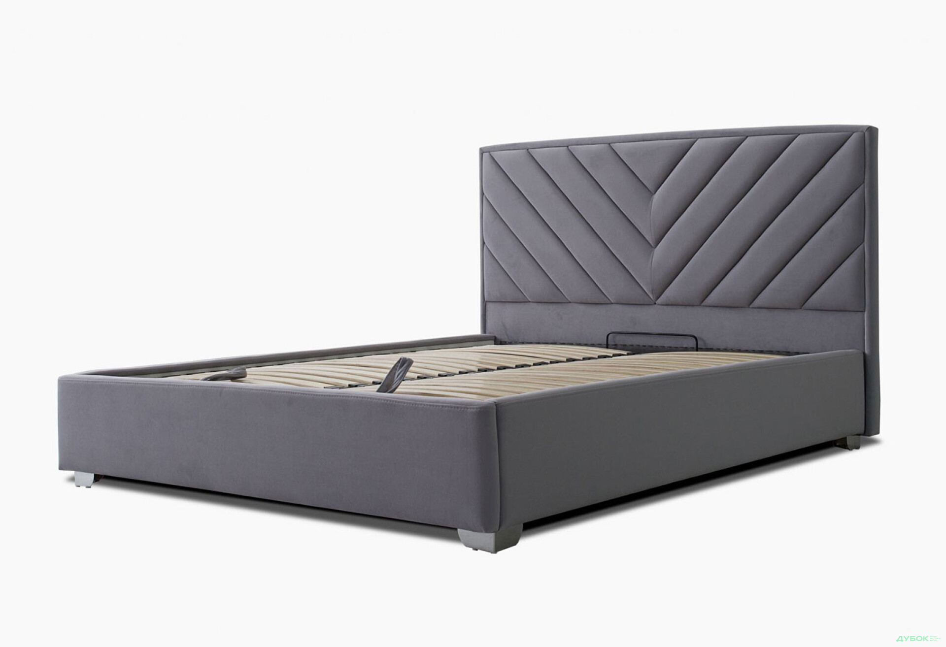 Зображення 1 - Ліжко Eurosof Тіффані 160х200 см з нішею та металопідйомником, сірий
