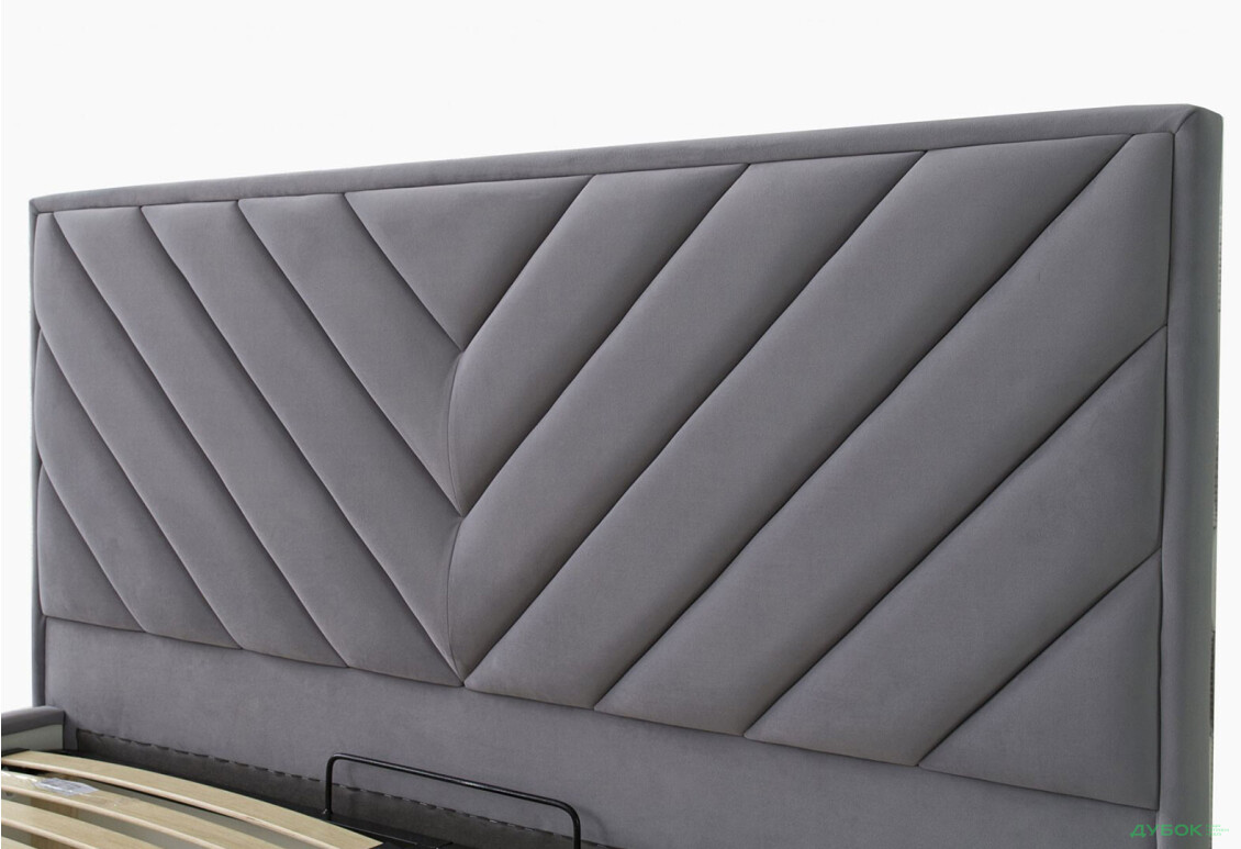 Зображення 5 - Ліжко Eurosof Тіффані 160х200 см з нішею та металопідйомником, сірий