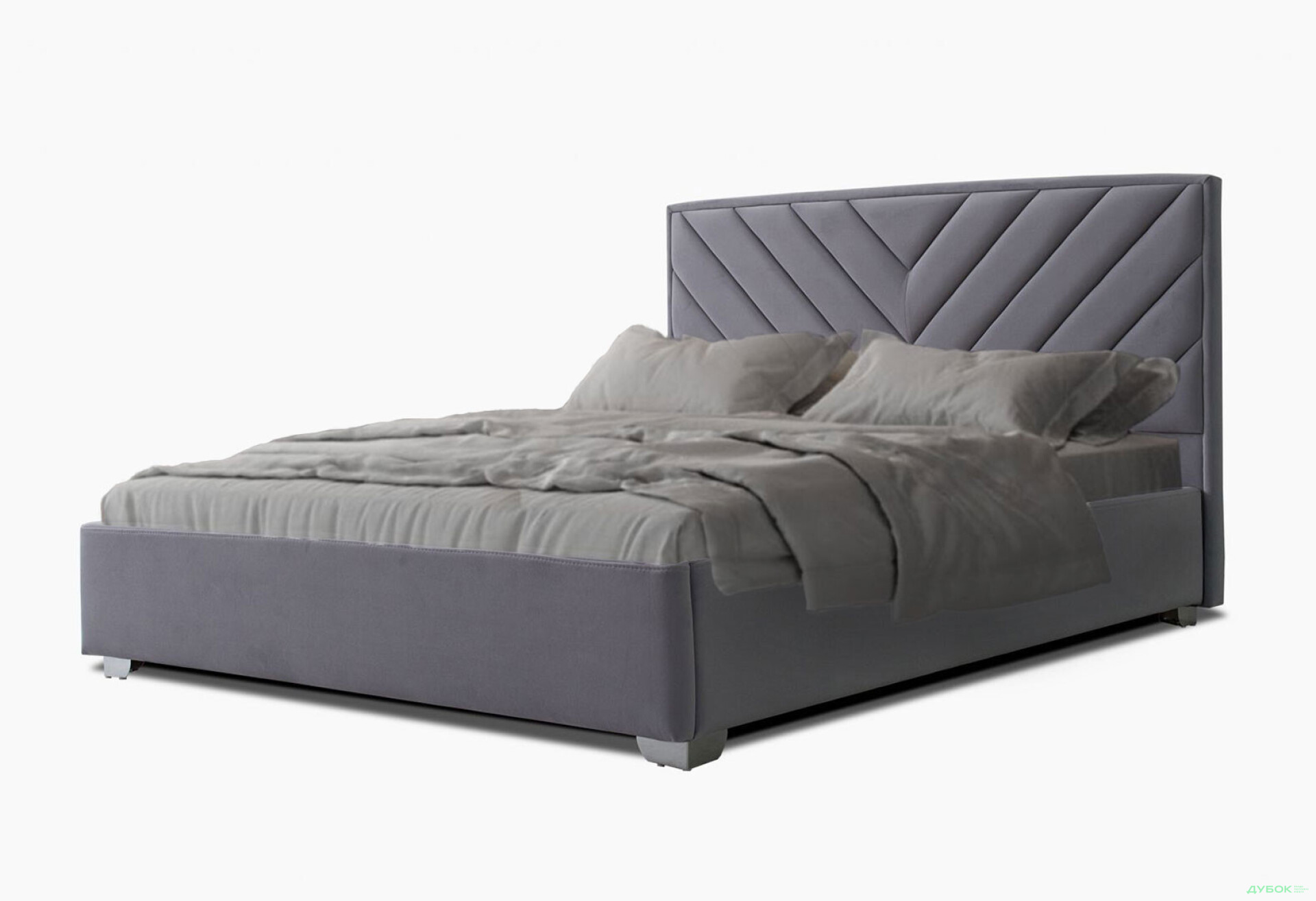 Зображення 3 - Ліжко Eurosof Тіффані 160х200 см з нішею та металопідйомником, сірий