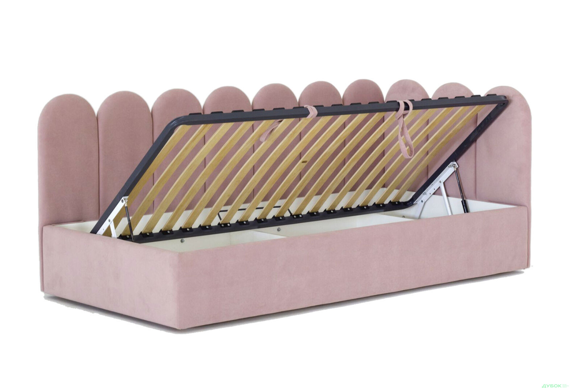 Зображення 2 - Ліжко Eurosof Емелі 90х200 см з нішею та металопідйомником, рожевий