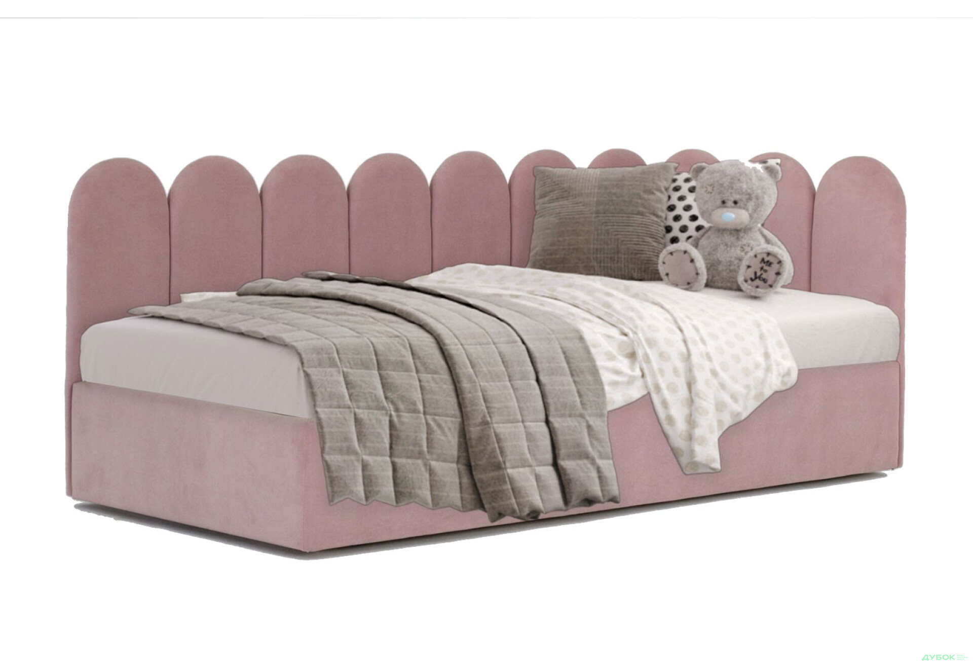 Зображення 3 - Ліжко Eurosof Емелі 90х200 см з нішею та металопідйомником, рожевий