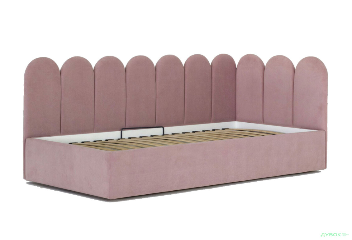 Ліжко Eurosof Емелі 90х200 см з нішею та металопідйомником, рожевий
