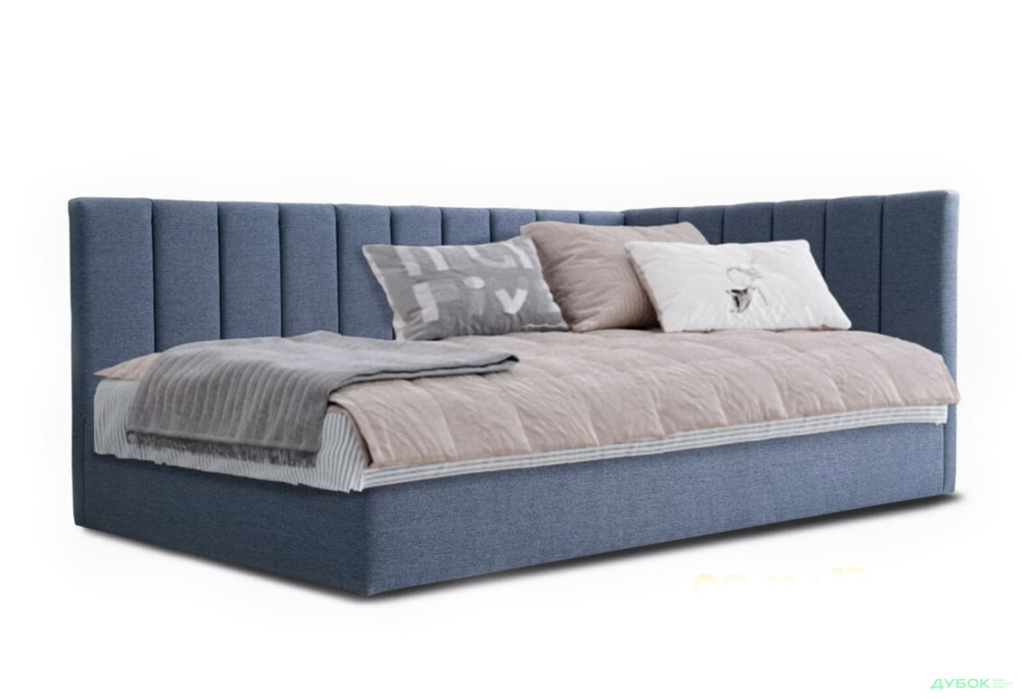 Ліжко Eurosof Софі 90х200 см з нішею та металопідйомником, синій