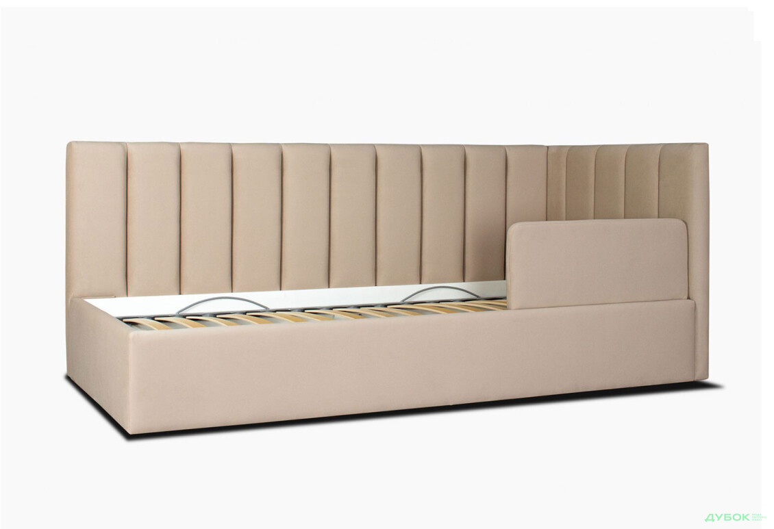 Ліжко Eurosof Софі 90х200 см з нішею та металопідйомником + бортик, бежевий