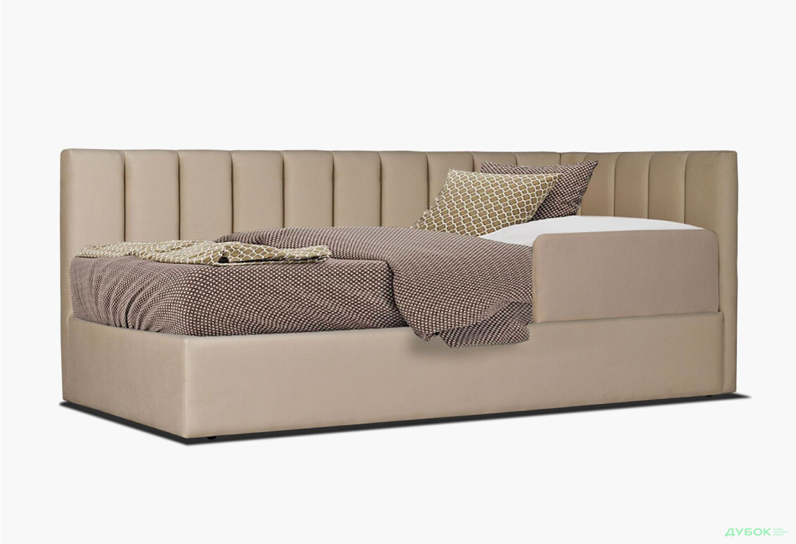 Зображення 2 - Ліжко Eurosof Софі 90х200 см з нішею та металопідйомником + бортик, бежевий