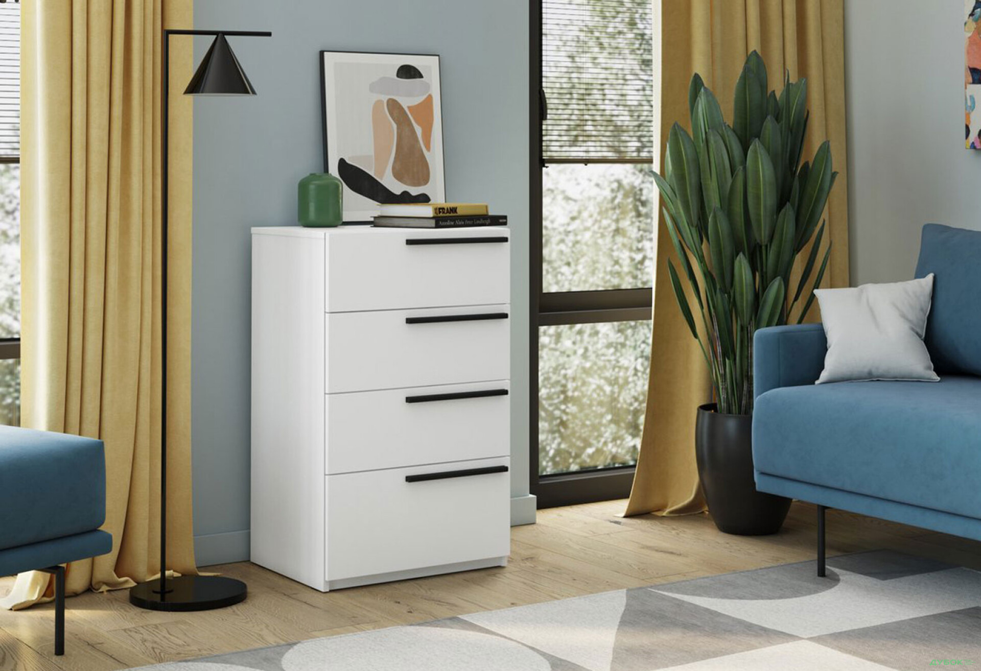 Фото 2 - Комод Kredens furniture Venus (0007) з 4 шухлядами 55 см, білий