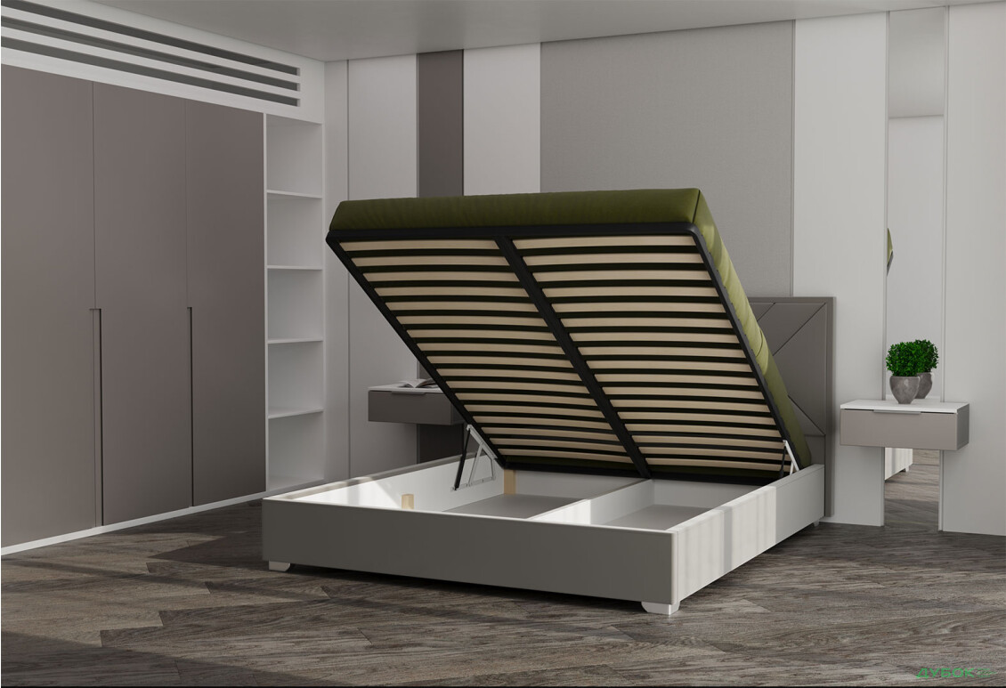 Изображение 3 - Кровать Eurosof Оливия 180х200 с нишей и металоподъёмником Артекс Allure Taupe